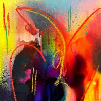 Pittura intitolato "Eye Witness Reports…" da Miriam Smidt, Opera d'arte originale, Inchiostro Montato su Telaio per barella…
