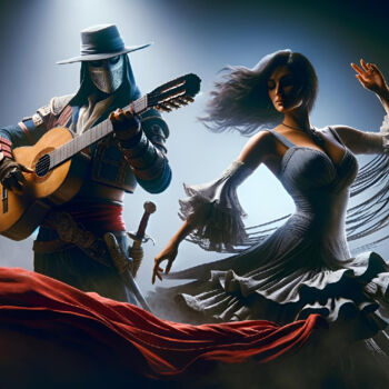 数字艺术 标题为“Whispers of Flamenco” 由Alberto Capitani, 原创艺术品, AI生成的图像