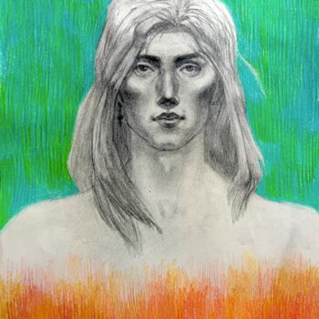 Drawing titled "Eugenio" by Konstantin Lakstigal, Original Artwork, Pencil