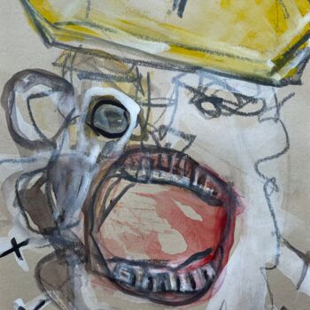 Peinture intitulée "Screaming Pope With…" par Susanne Caecilie Walther, Œuvre d'art originale, Graphite