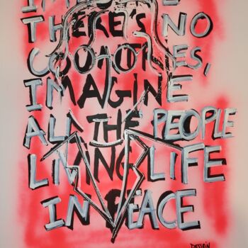 Painting titled "Imagine..." by Delphine Dessein, Original Artwork, Acrylic