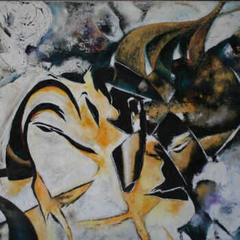 Peinture intitulée "Mongolie" par Isabelle Paraskiova, Œuvre d'art originale, Huile Monté sur Châssis en bois