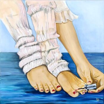 Malerei mit dem Titel "PAUSE VERNIS" von Brigitte Jorda Juan, Original-Kunstwerk, Acryl Auf Keilrahmen aus Holz montiert
