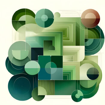 Digital Arts με τίτλο "Emerald Complexity" από Alberto Capitani, Αυθεντικά έργα τέχνης, Εικόνα που δημιουργήθηκε με AI
