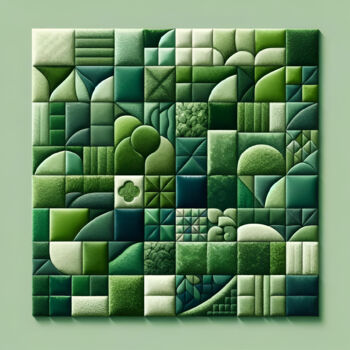 Digital Arts με τίτλο "Textures of Green" από Alberto Capitani, Αυθεντικά έργα τέχνης, Εικόνα που δημιουργήθηκε με AI