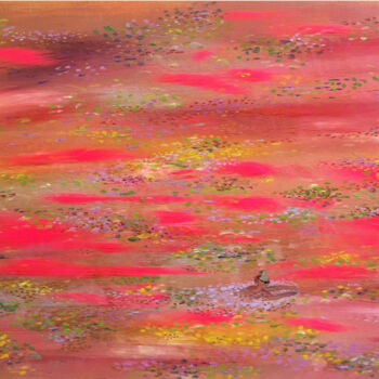 Peinture intitulée "Swimmer in the Gold…" par Yuliya Pochynok (JJ Julia), Œuvre d'art originale, Acrylique Monté sur Châssis…
