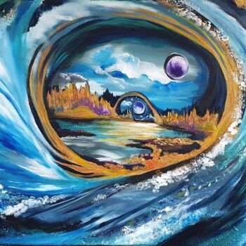 Painting titled "Vibrational Surf" by Barbara Fuhrmann, Original Artwork, Acrylic