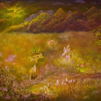Painting titled "Au cœur de la Savan…" by Émilie Pauly, Original Artwork, Acrylic