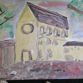 Pintura titulada "La chapelle du Cèdr…" por Nancy Krief, Obra de arte original, Acrílico Montado en Cartulina