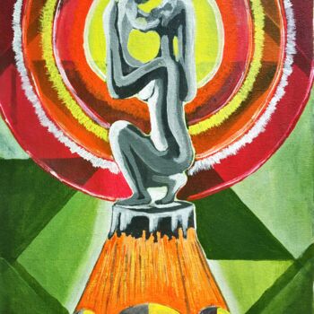Painting titled "Maa.. The Mother" by Kishore Bishoi, Original Artwork, Acrylic