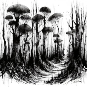 Digital Arts titled "canopy kingdom" by Si Levin, Original Artwork, AI generated image Mounted on artwork_cat.