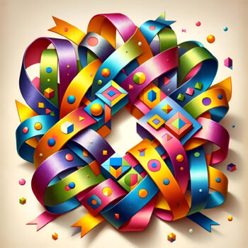 「Joyful Tangles」というタイトルのデジタルアーツ Alberto Capitaniによって, オリジナルのアートワーク, AI生成画像