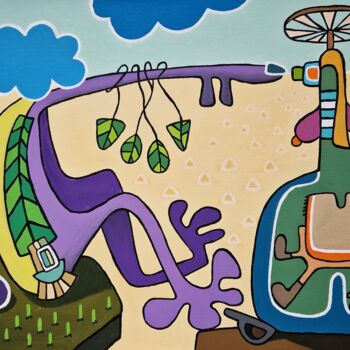Painting titled "Exploring inner and…" by Inke Bemelmans, Original Artwork, Acrylic