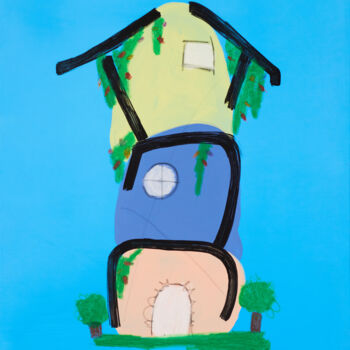 Peinture intitulée "Casa Verde n°001" par Riccardo Bonavires, Œuvre d'art originale, Acrylique Monté sur Châssis en bois