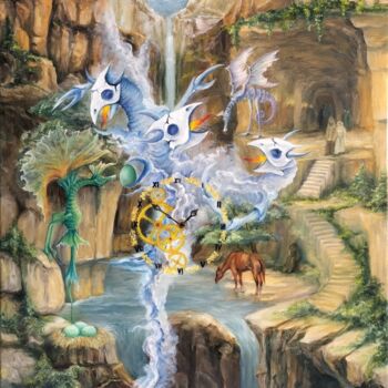 绘画 标题为“peinture à l'huile…” 由Gregory Pyra Piro, 原创艺术品, 油 安装在木质担架架上