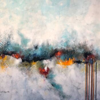 Painting titled "Doux paysage" by Dam Domido, Original Artwork, Acrylic