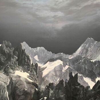 Peinture intitulée "Orage sur les Aigui…" par Patrick Egger, Œuvre d'art originale, Acrylique Monté sur Châssis en bois