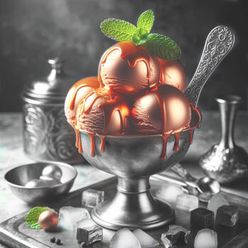 Digital Arts με τίτλο "Vintage Ice Cream" από Massimo Naibo, Αυθεντικά έργα τέχνης, Εικόνα που δημιουργήθηκε με AI