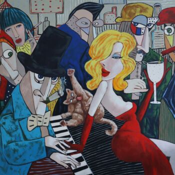 Painting titled "Well, I never met a…" by Ta Byrne, Original Artwork, Oil