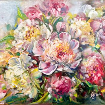 제목이 "Peonies"인 미술작품 Alla Badsar로, 원작, 기름