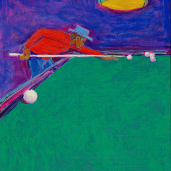 Painting titled "Pool player" by Berez, Original Artwork, Acrylic