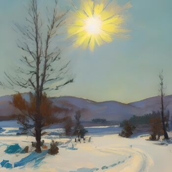 "Winter Sun" başlıklı Dijital Sanat Kyozai tarafından, Orijinal sanat, AI tarafından oluşturulan görüntü
