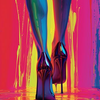 Painting titled "Heels" by Yass, Original Artwork, Acrylic