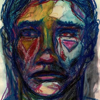 Painting titled "Portrait n°4" by Rovic Yasor, Original Artwork, Pastel