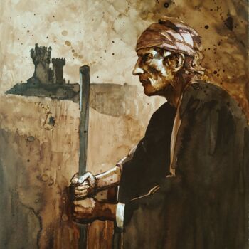 Painting titled "Solidor" by Alexandre Barberà-Ivanoff, Original Artwork, Ink