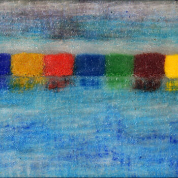 Sculpture titled "BURANO" by Marco Scaramuzza, Original Artwork, Glass Mounted on Other rigid panel
