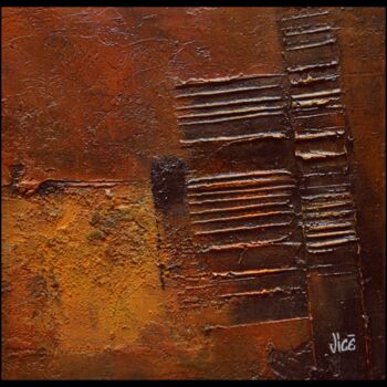 Peinture intitulée "Relief et reflets" par Jicé, Œuvre d'art originale, Huile Monté sur Autre panneau rigide