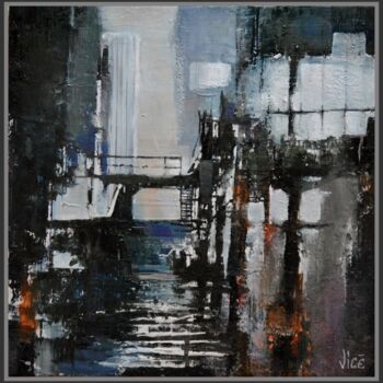 Painting titled "C'était hier" by Jicé, Original Artwork, Oil Mounted on Other rigid panel