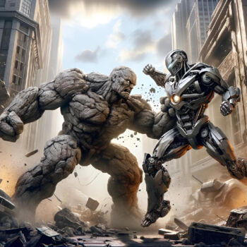 제목이 "Epic Showdown: Ston…"인 디지털 아트 Alberto Capitani로, 원작, AI 생성 이미지