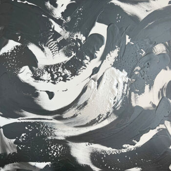 Malerei mit dem Titel "85-85. Gray and Bla…" von Marina Skromova, Original-Kunstwerk, Acryl