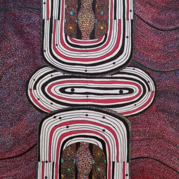 绘画 标题为“Totem 1” 由Coco Vewenda, 原创艺术品, 墨