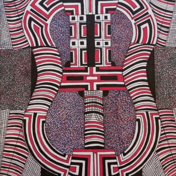 Painting titled "Totem 3" by Coco Vewenda, Original Artwork, Marker