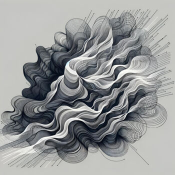 Digitale Kunst mit dem Titel "Undulating Waves in…" von Alberto Capitani, Original-Kunstwerk, KI-generiertes Bild