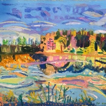 Schilderij getiteld "ETANG DES TIRELLES 2" door Pierre-Marie Blardoni, Origineel Kunstwerk, Pastel Gemonteerd op Andere stij…