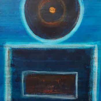 Peinture intitulée "Rusty Moon" par William Eiffert, Œuvre d'art originale, Acrylique