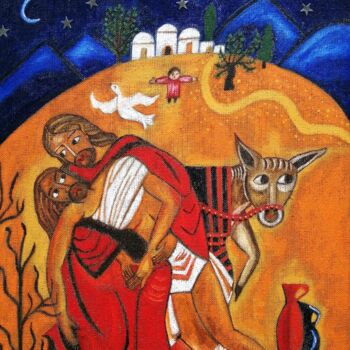 Peinture intitulée "Le Bon Samaritain,…" par Laure Barlet, Œuvre d'art originale, Huile