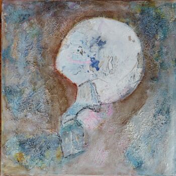 Painting titled "I A" by Catali, Original Artwork, Ink Mounted on Wood Stretcher frame