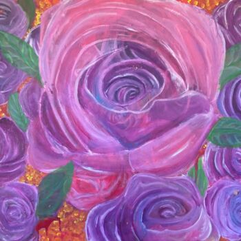 Painting titled "Bloodies Flowers" by Sandy Madar, Original Artwork, Acrylic