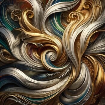 Artes digitais intitulada "Elaborate Vortex of…" por Alberto Capitani, Obras de arte originais, Imagem gerada por IA