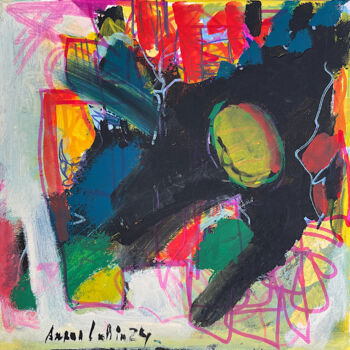 Painting titled "Black Fantasy" by Aaron Labin (Grogoryan), Original Artwork, Acrylic Mounted on Wood Panel