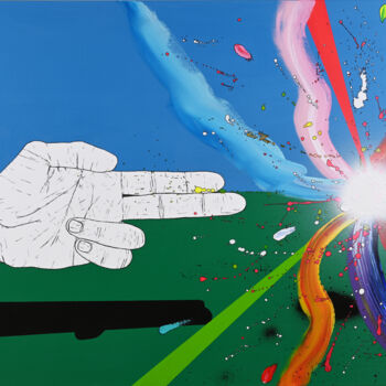 Painting titled "BROTHER" by Vnvn, Original Artwork, Acrylic Mounted on Wood Stretcher frame