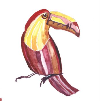 绘画 标题为“Tucano” 由Marcus Araújo De Caldevilla, 原创艺术品, 水彩
