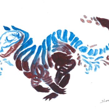 Painting titled "Felino" by Marcus Araújo De Caldevilla, Original Artwork, Watercolor