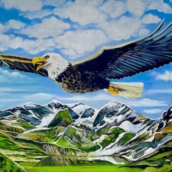 Peinture intitulée "Eagle" par Anna Pavlovich-Naneva, Œuvre d'art originale, Huile