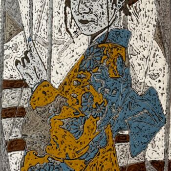 Peinture intitulée "QIPAO / SCULPTURE C…" par Marjinal Artiste Peintre Décalé Français, Œuvre d'art originale, Acrylique Mon…