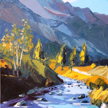 Peinture intitulée "Le torrent" par Pierrick Tual, Œuvre d'art originale, Huile